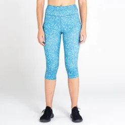 Dare 2b Influential 3/4 Tights Women capri blue fracture print