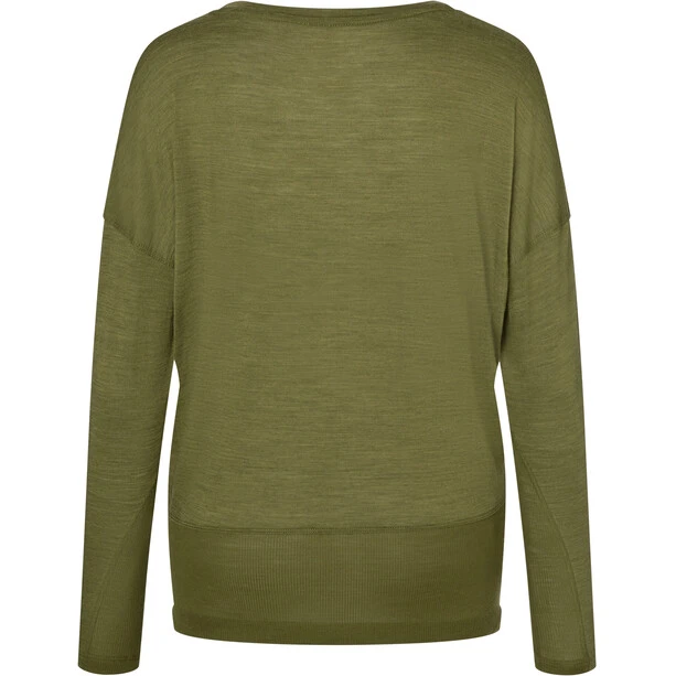 Super.natural Yoga Loose LS Shirt Women avocado melange 2 Super.natural Yoga Loose LS Shirt Women avocado melange - Image 2