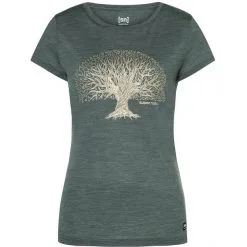 Super.natural Yoga Tree Tee Women urban chic melange/gold